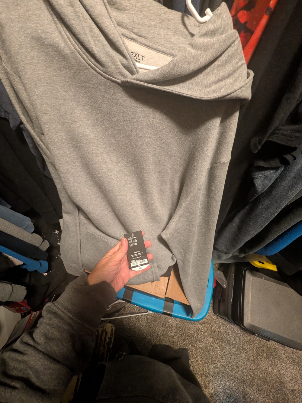 Xersion Men's Light Gray Pullover Hoodie with Front Pocket